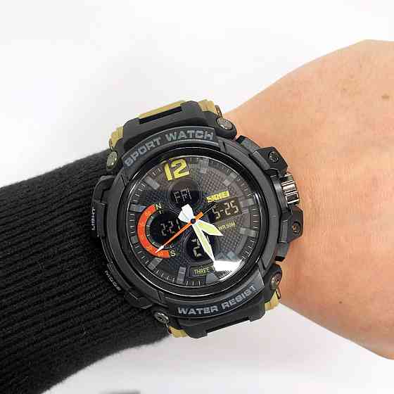 Надійні чоловічі наручні годинники SKMEI, Армійські годинники мілітарі спортивні скмей AO-52 Івано-Франківськ