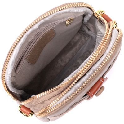 Сумка Vintage Трапеція жіноча з натуральної шкіри Бежева (22271) Вінниця - фото 11