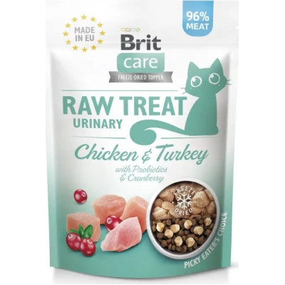 Лакомство для котов Brit Care Raw Treat Urinary Freeze-dried 40 г - курица и лосось (8595602569540) Винница - изображение 1
