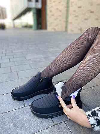 Прогресс Дутіки жіночі Progress чорні плащівка зимові (5301) Коломия