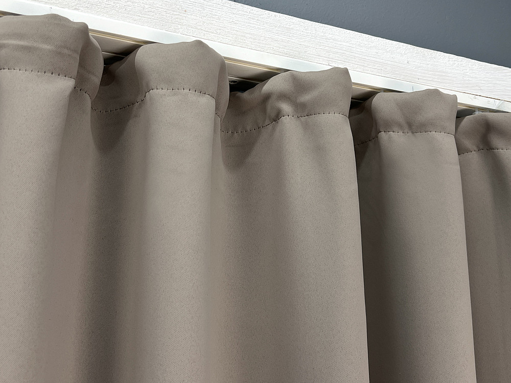 Комплект штор коротких VR-Textil Bagema Rvs № 1896ш 140х170 см 2 шт Серо-бежевый (35-0444) Киев - изображение 8