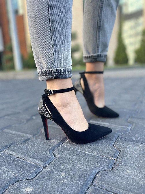 Туфлі жіночі LENA MELIANI чорні еко-замша каблук 10см 36р.37р.38р. (N47-E61138-1) Коломия - фото 8