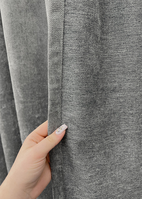 Комплект готових штор VR-Textil Шеніл преміум VELMIRA Rich № 1923ш Сірий 200х290 см 2 шт (32-345) Київ - фото 6