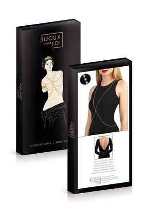 Сріблястий ланцюжок для бюста Bijoux Pour Toi – Elena Silver зі стразами Sex Aura Київ
