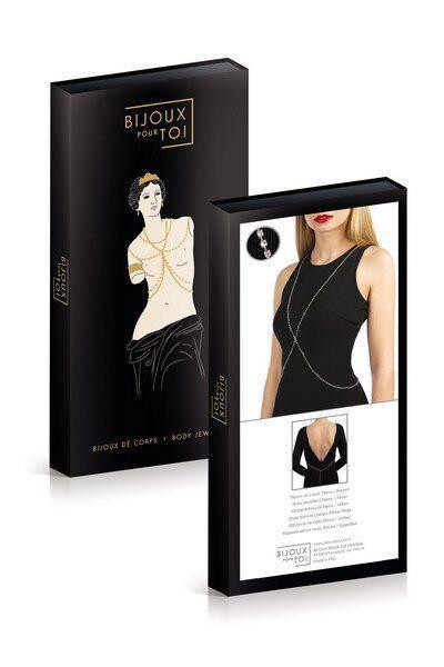 Сріблястий ланцюжок для бюста Bijoux Pour Toi – Elena Silver зі стразами Sex Aura Київ - фото 3