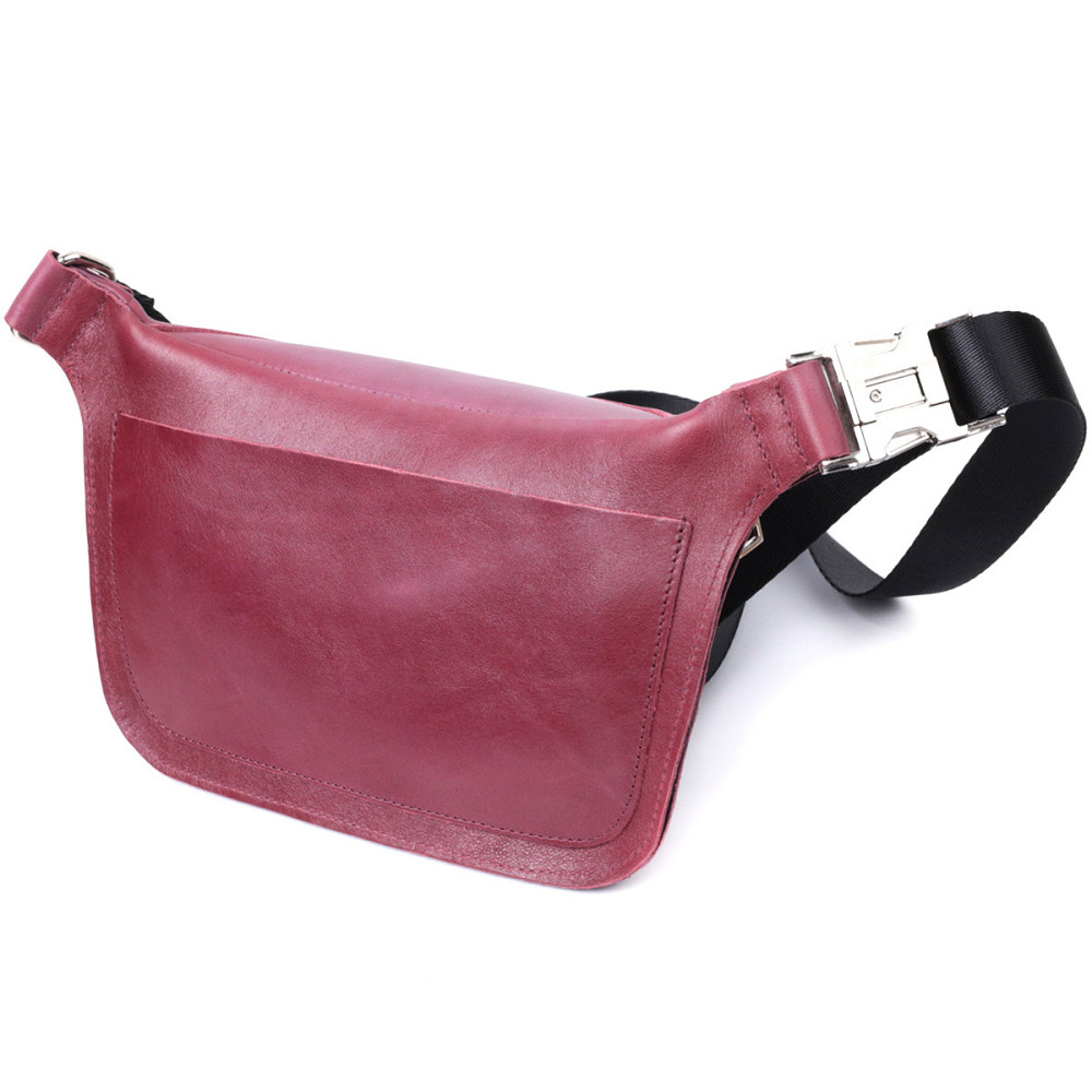 Красива бананка для жінок з натуральної шкіри GRANDE PELLE 22815 Рожевий Київ - фото 10