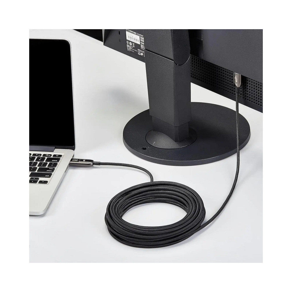 Кабель HDMI шнур волоконно-оптичний плетений 10 м 4K 60 Гц 18 Гбіт/с Ethernet ARC чорний сумісний з телевізором і приставкою Київ - фото 5