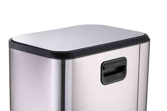 Прямоугольное мусорное ведро Mixxus Cubic-TC0112 12л с плавным закрытием, нержавеющая сталь Харьков