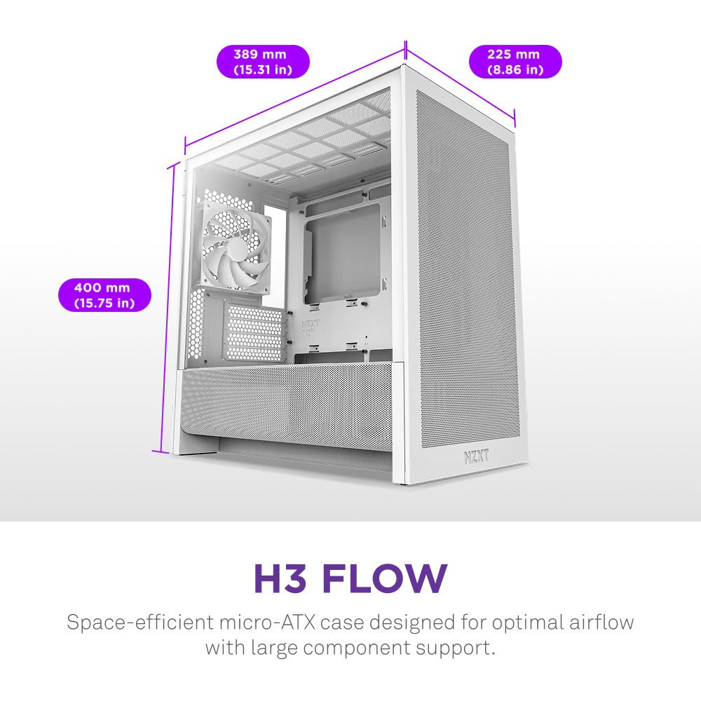 Корпус NZXT H3 Flow White без БЖ (CC-H31FW-01) ( 11654 ) Харків - фото 2