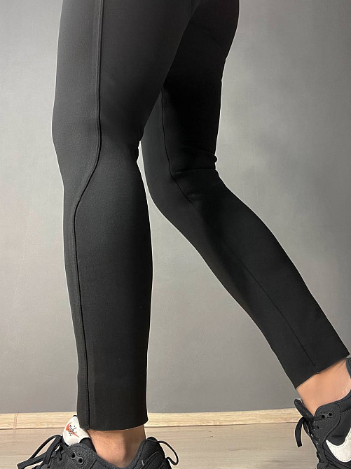 Лосины женские Kenalin W-14 утепленные корректирующие с широким поясом на меху с мембран вставками черные, черный, XL Киев - изображение 15