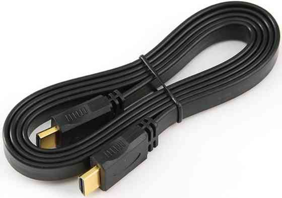 Кабель HDMI M - M, 1.5 м, V1.4, 4K 60Hz, плаский, чорний Винница