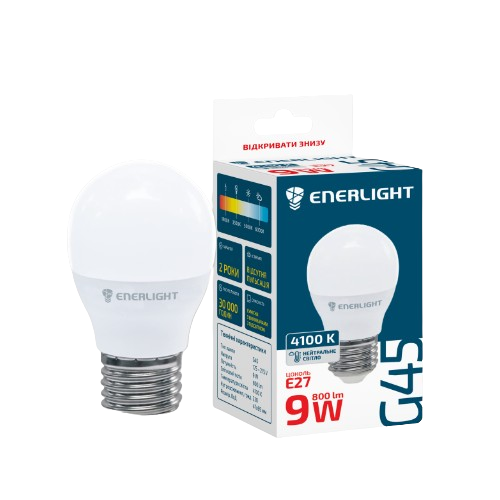 Лампа G45 9W E27 4100К 175-275V LED Enerlight Житомир