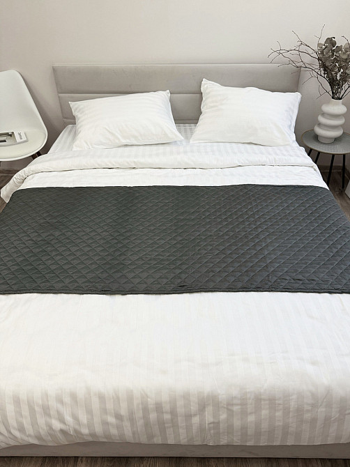 Ecotton Покривало-доріжка на ліжко Ecotton 70х230 см Саші антиалергенна двостороння сіра Nid Gr Киев - изображение 3