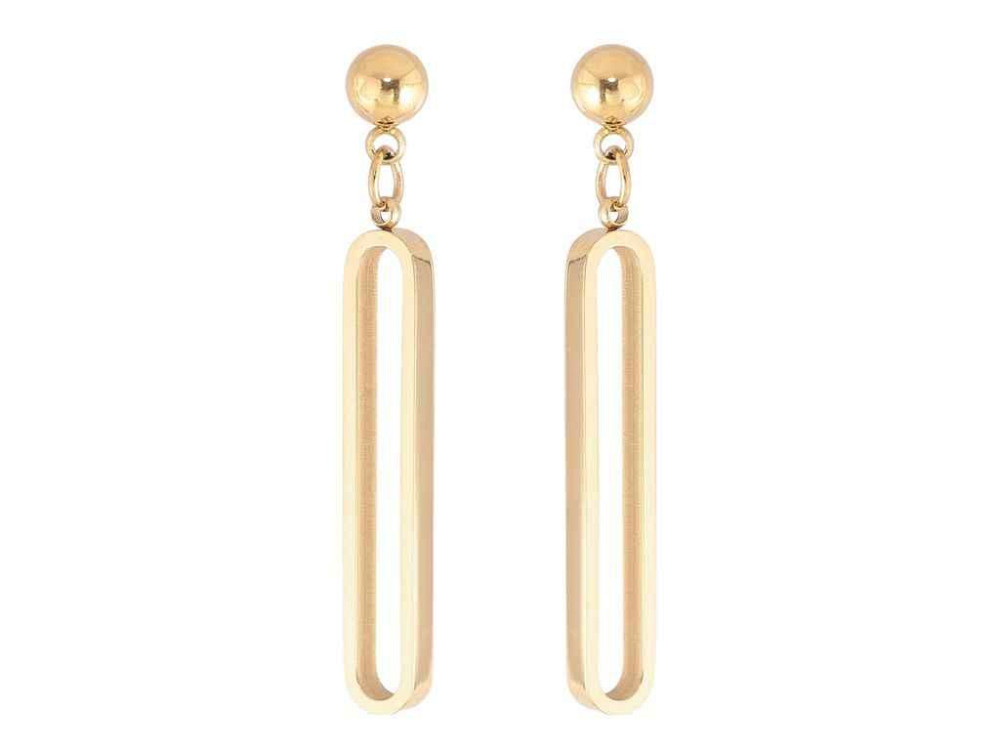 Серьги пусеты TTM Stainless Steel 14K Декоративные подвески (335917) 4см ТМ XUPING Киев - изображение 1