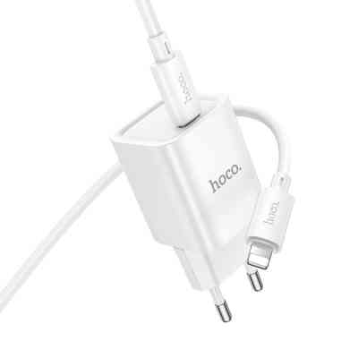 Зарядное устройство HOCO C148A Charm USB-C PD30W + cable USB-C to Lightning White (6942007630313) Винница