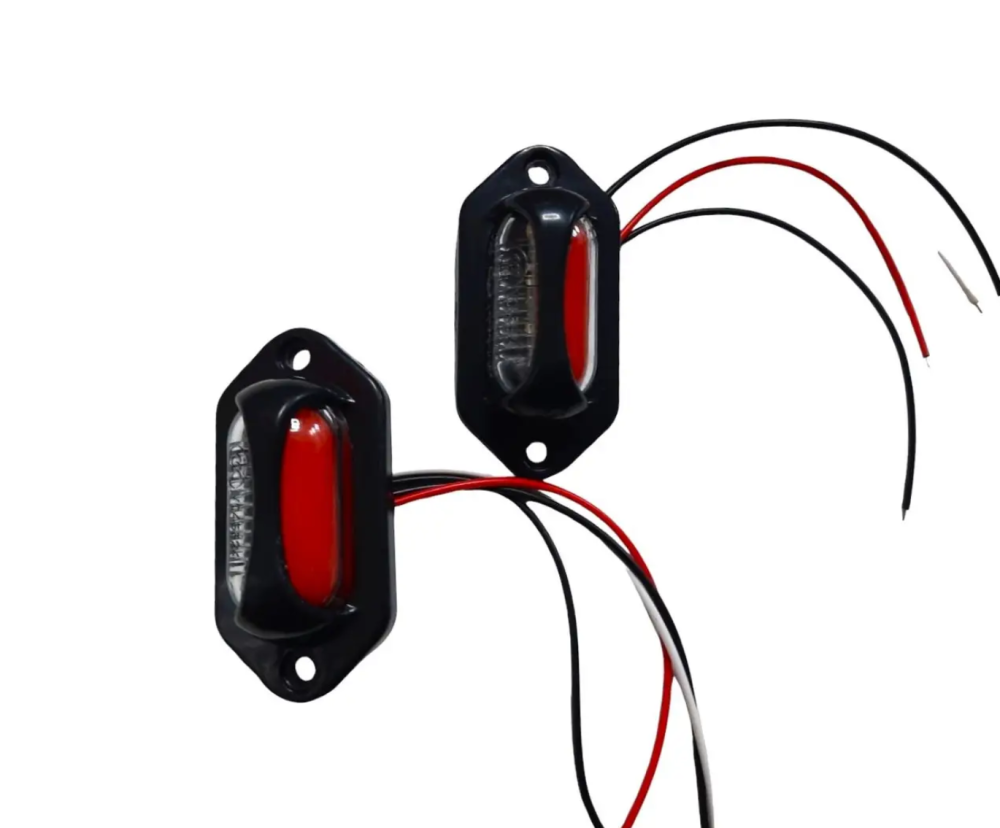 Габаритні ліхтарі 2LED BD-0116 12-24V червоний з білим Вінниця - фото 1