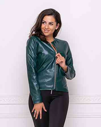 Тонка демісезонна куртка-жакет з екошкіри "Delmar" оптом | Розпродаж моделі Київ