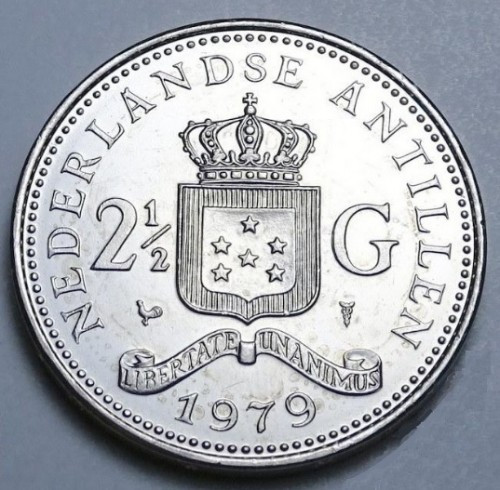 Монета 2,5 гульдена. 1979 рік, Нідерландські Антильські острови. Полтава - фото 1