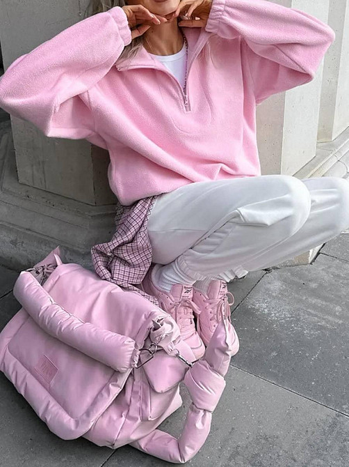 Женская теплая оверсайз кофта с молнией флис двусторонний Одесса - изображение 4