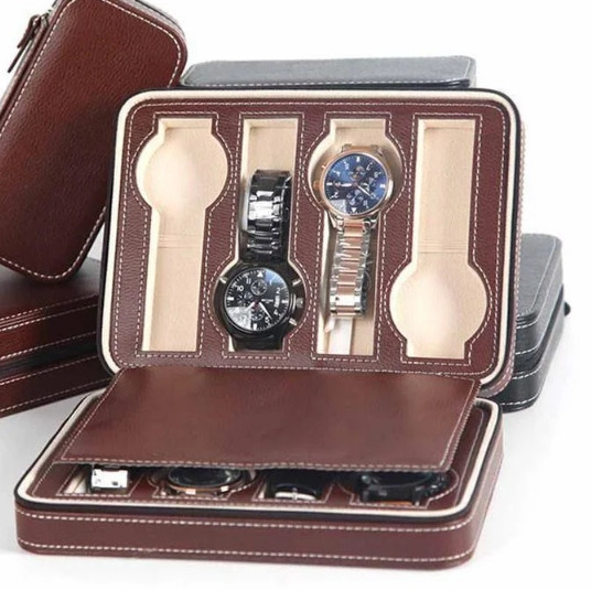 Органайзер шкатулка для хранения наручных часов (на 8 часов) Коричневый Винница - изображение 3