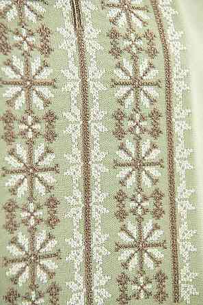 Вишиванка жіноча з довгим рукавом лляна, оливкова топ Київ