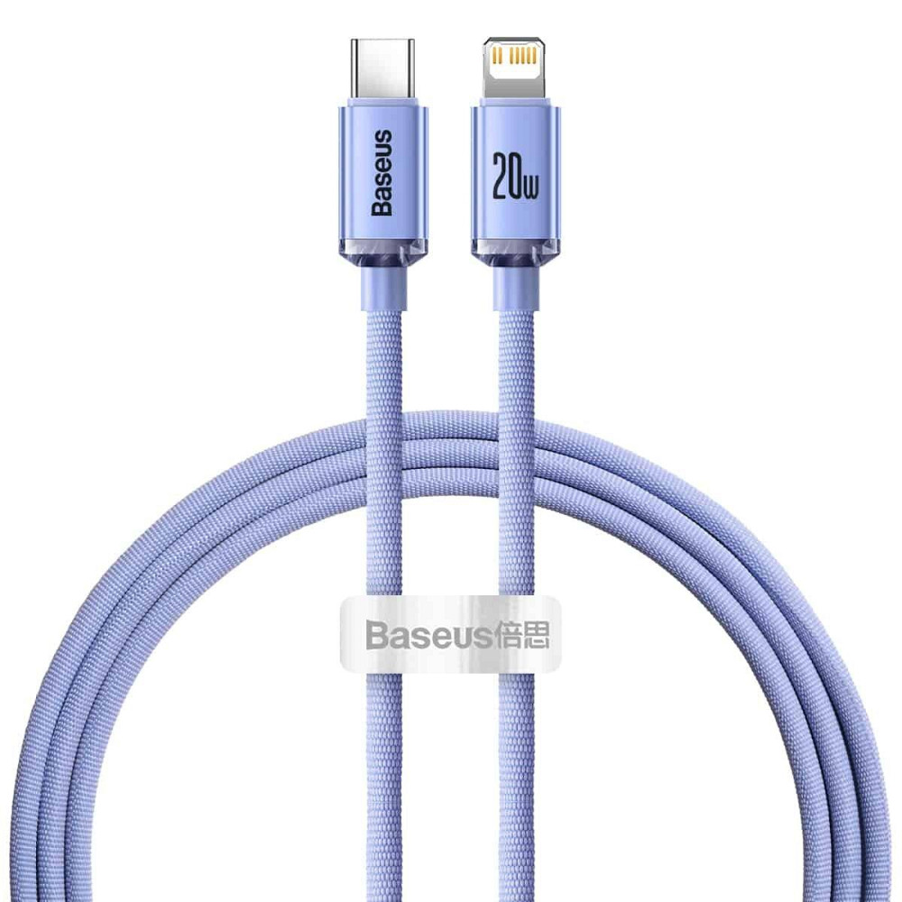 Кабель Type-C - Lightning Baseus Crystal Shine Series для швидкого заряджання та передачі даних 20W 1.2m Purple CAJY000205 Одеса - фото 1