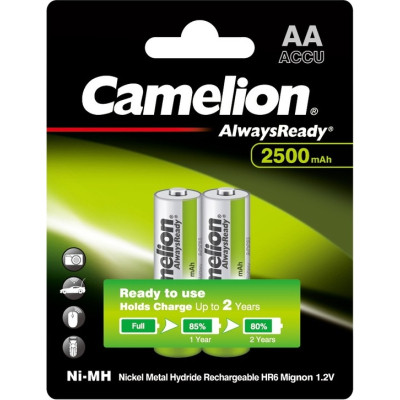 Акумулятор Camelion AA 2500mAh Ni-MH AlwaysReady * 2 R6-2BL (NH-АA2500АRBP2) Вінниця - фото 1