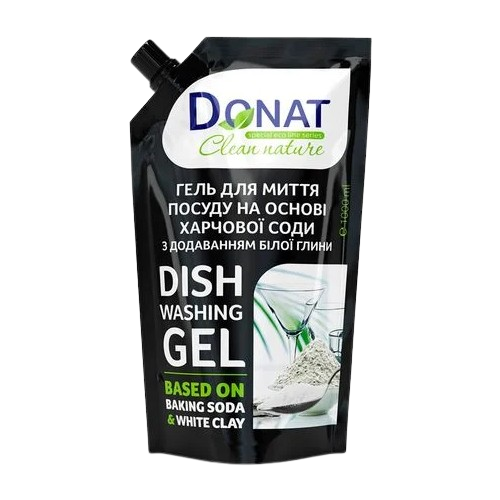 Засіб для миття посуду 1л (дой-пак) з додаванням білої глини Clean Nature ДОНАТ Житомир - фото 1