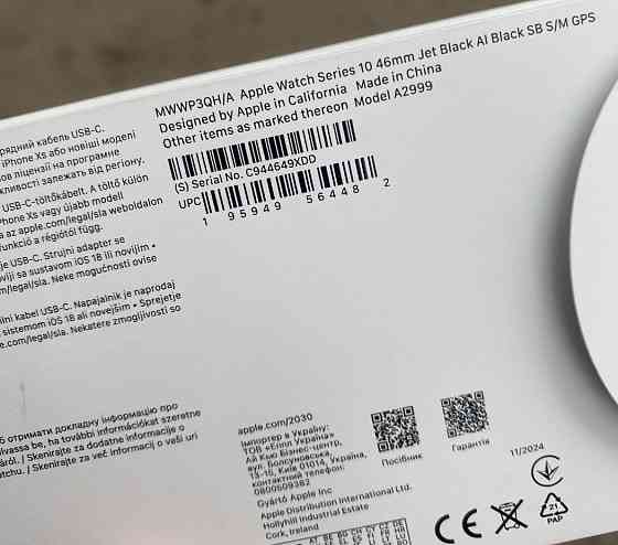 Apple watch series 10 46mm jet black al black sb s/m gps. Київ