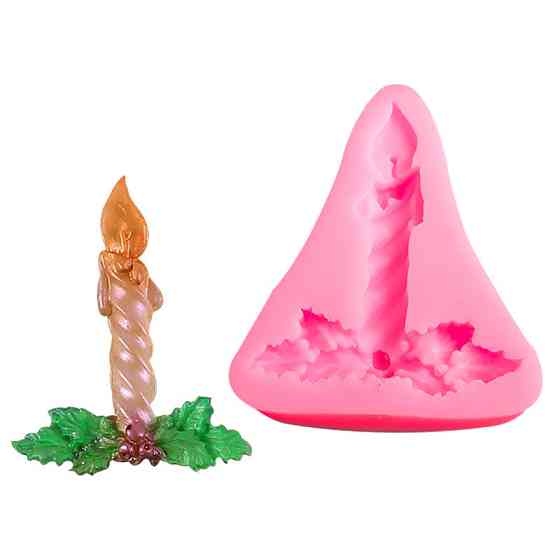 Молд силиконовый Свеча 82 на 63 мм розовый Киев