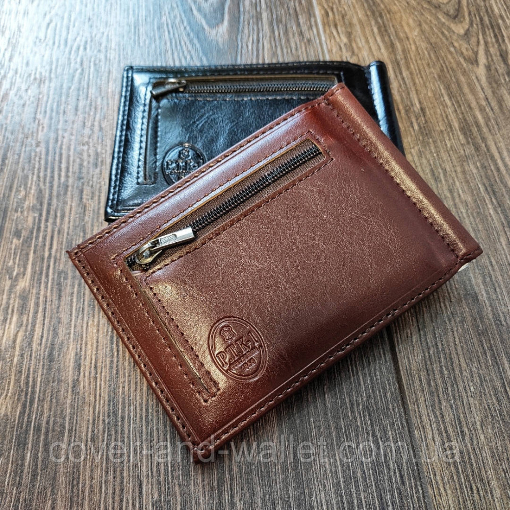 Затискач для купюр з прозорим вікном на магнітах (коричневий) Київ - фото 4