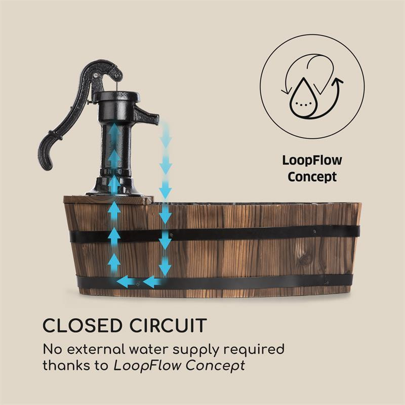 Садовый фонтан Starnberg 12W насос с ручкой из чугуна дерево коричневый (Германия, читать описание) Ровно - изображение 4