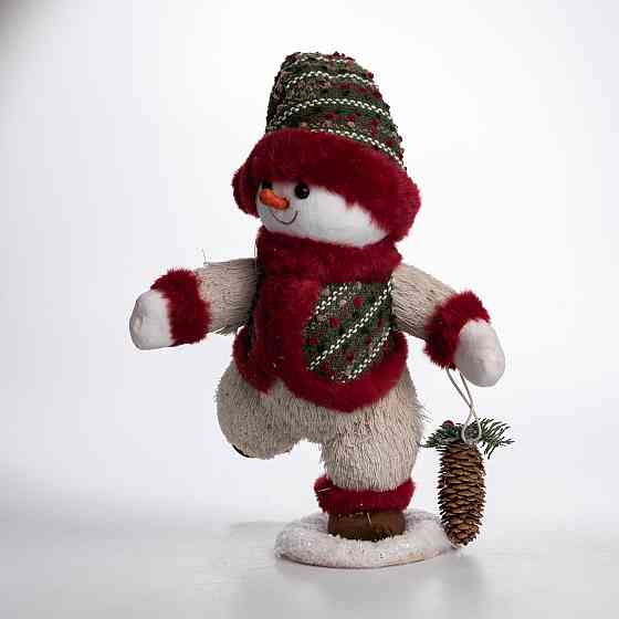Новорічна фігурка Сніговик з шишкою 26×21×38 (см) CR-4-15 Коломыя