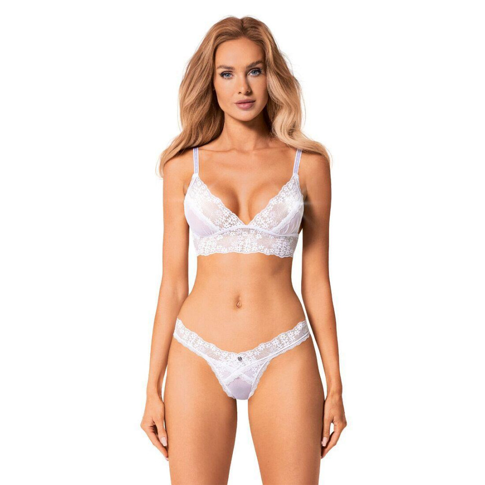 Еротичний комплект Obsessive Heavenlly 2-pcs set XS/S, бюстгальтер і танга Sex Aura Київ - фото 1
