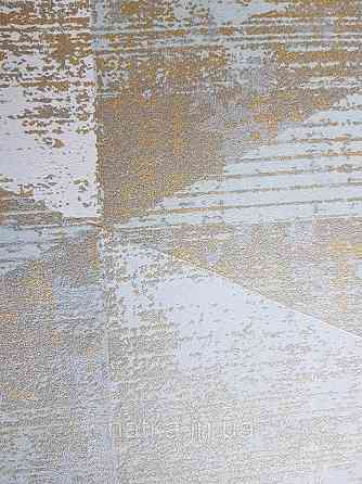 Шпалери вінілові на флізелін AS creation Geo Effect 0.53х10 геометрія трикутники 3д зелені золото 38353-1 Київ