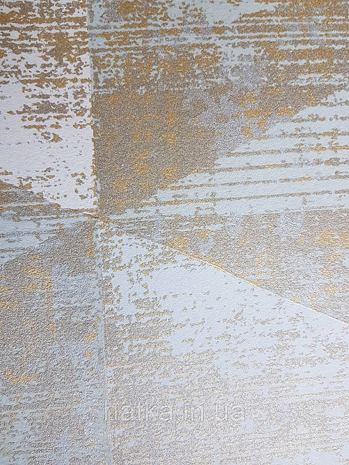 Обои виниловые на флизелине AS creation Geo Effect 0.53х10 геометрия треугольники 3д зеленые золото 38353-1 Киев - изображение 4