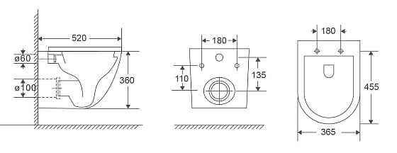 Унітаз підвісний Mixxus Premium Ellipse-0303-R Black 520x365x360mm, система змиву RIMLESS   ( MP6464 ) 35199 Харьков