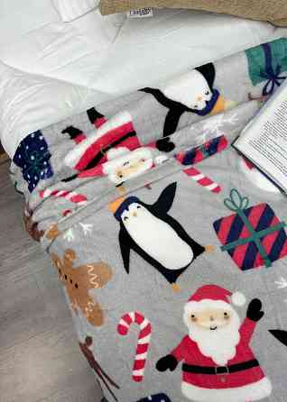 Плед-покривало Decorator WellSoft 200х220 см з різдвяним принтом Сірий (87-286) Київ