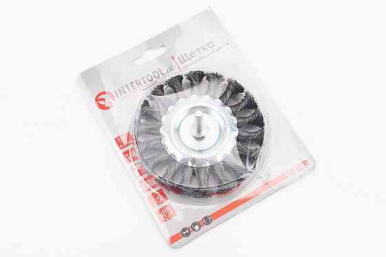 Щітка дискова зі стрижнем 1/4" D-100мм з плетеного дроту BT-8100 Київ