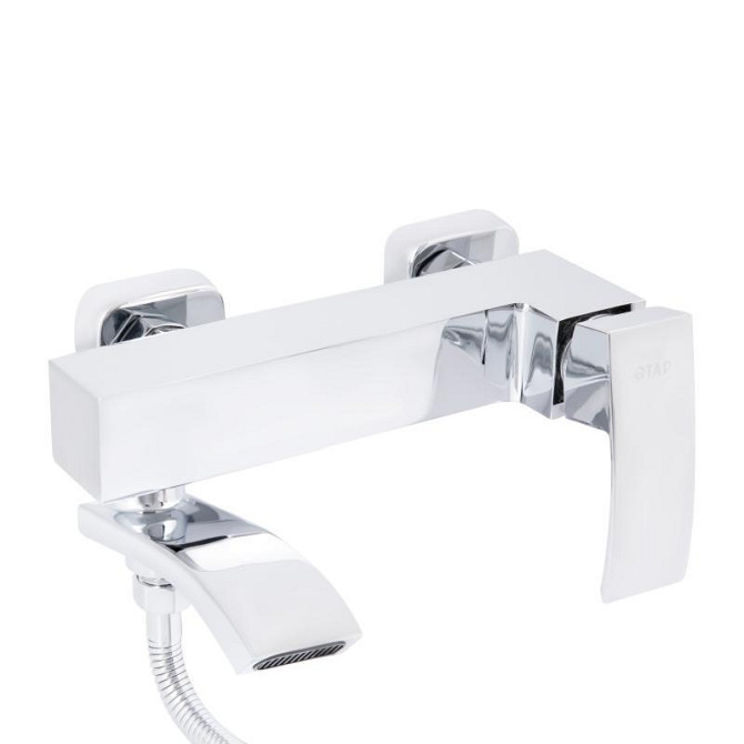 Змішувач для ванни з поворотним виливом, з душовим гарнітуром Qtap Swan Cascada QTSWA260CRM45565 Chrome Харків - фото 3
