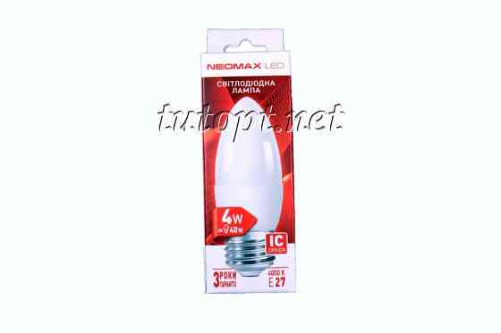 Светодиодная LED лампочка NeoMax 4W NX4C E27 4000K (Свечка) Днепр