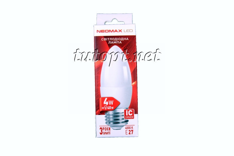 Светодиодная LED лампочка NeoMax 4W NX4C E27 4000K (Свечка) Днепр - изображение 2