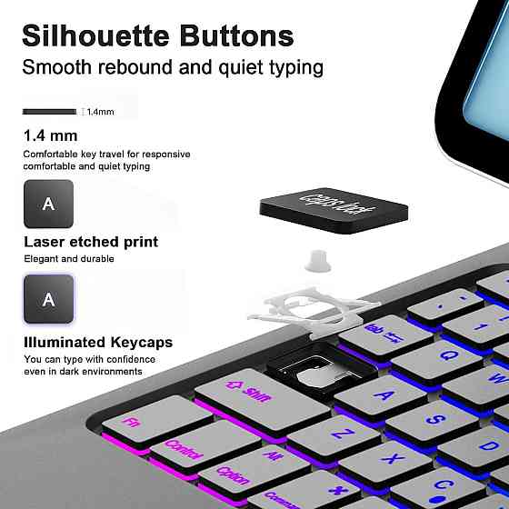 Magic Keyboard для iPad Air 13 (M3 2025, M2 2024) и iPad Pro 12.9 (3–6) Slim магнитная с трекпадом UK Киев