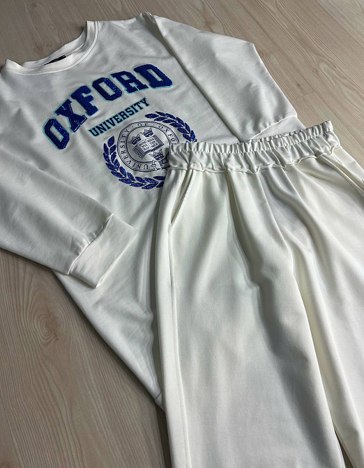 Костюм женский LSK 6011-5539 свитшот с вышивкой Oxford с джогерами белый, белый, S Киев - изображение 18