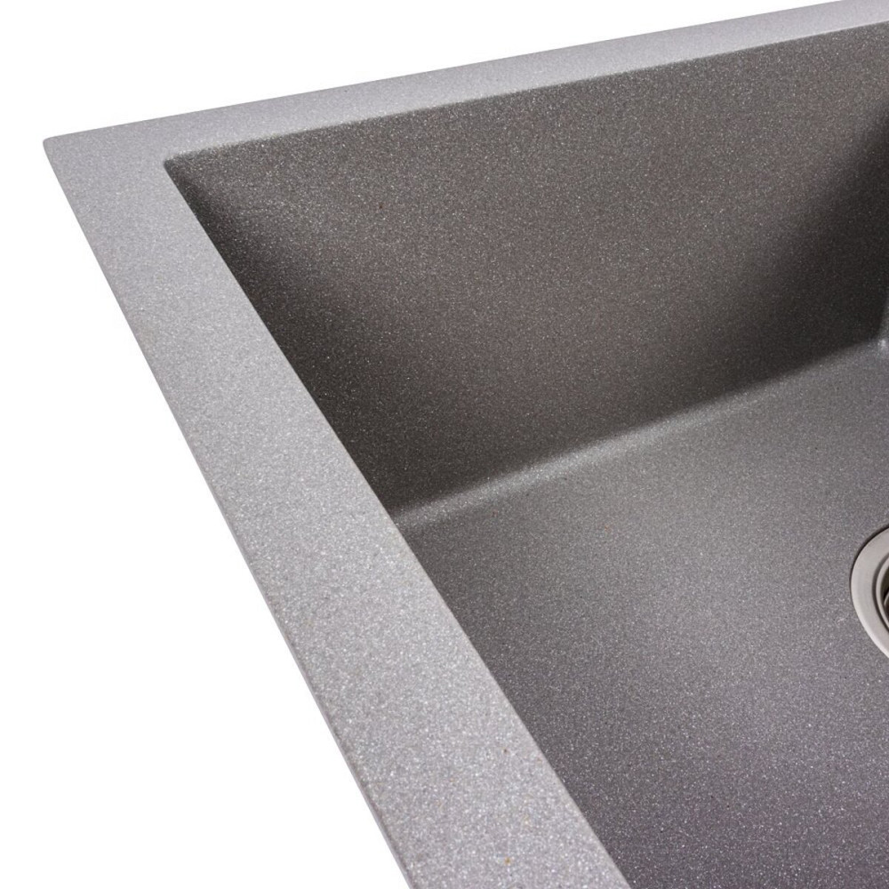 Гранітна мийка для кухні VALESO SOLID 7843 матова Сірий металік Коломыя - изображение 4