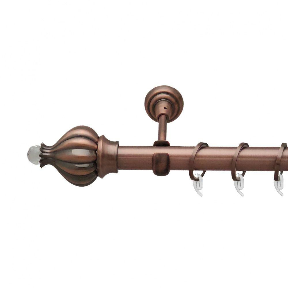 Карниз Orvit Таджа-Кристал металевий однорядний відкритий гладка труба кільце фасонне металеве  Мідь 25 мм 240 см (6947939) Львів - фото 1