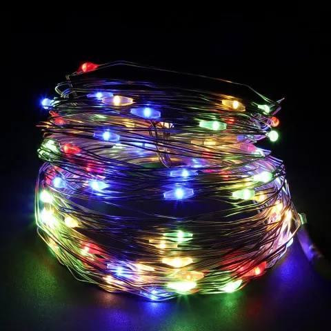 Комплект 2 гирлянды роса на зеленом проводе 30м 300лед NikiLight капля росы с режимами уличная на пульте Мультиколор Киев - изображение 7