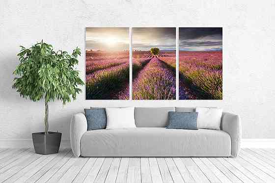 Модульна картина у вітальню/ спальню     Лаванда      ART-058_3A Київ