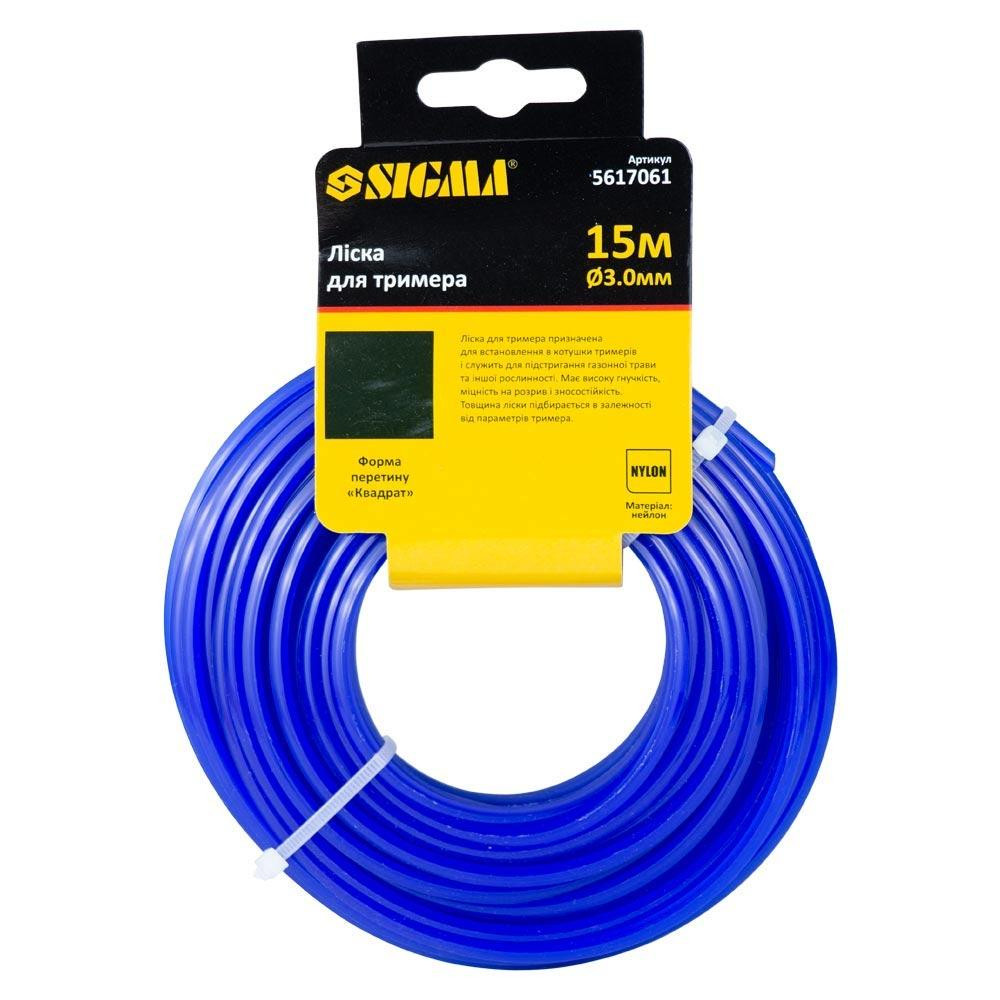 Леска для триммера квадрат Ø3.0мм 15м SIGMA (5617061) Ровно - изображение 2