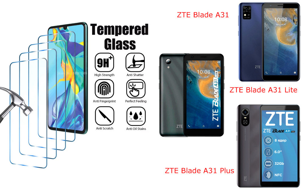 Защитное стекло ArmorGlass для ZTE Blade A31, A31 Lite, A31 Plus – устойчивое к царапинам и ударам Киев - изображение 1